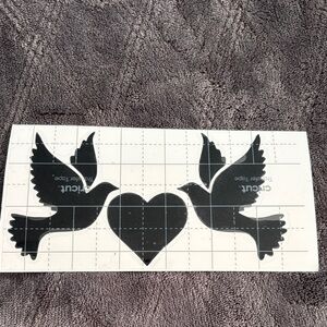 Black Dove and Heart Decal
